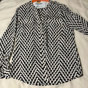 Calvin Klein blouse with pink and white dots